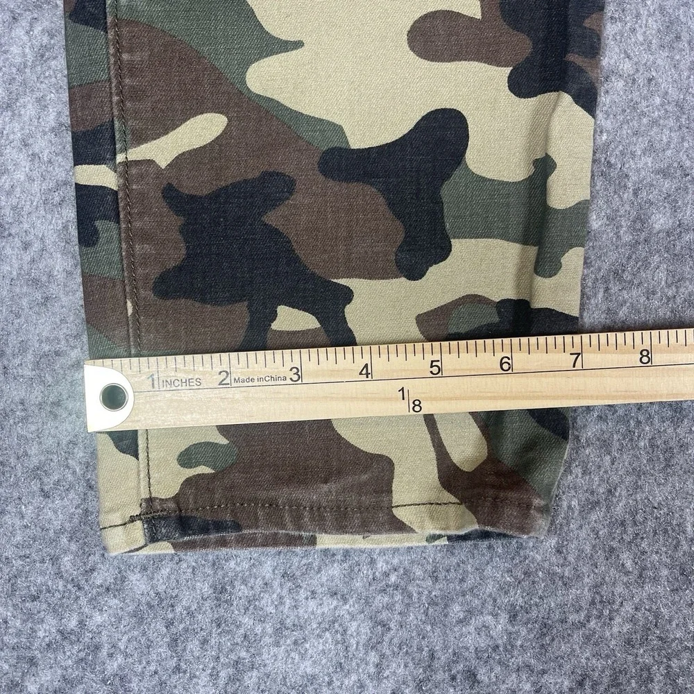 TRUE RELIGION Rocco Jeans Mens 34x32 Green Moto Camo Relaxed Skinny Streetwear
